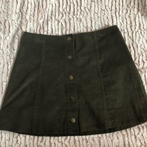 Oliver green corduroy button down skirt